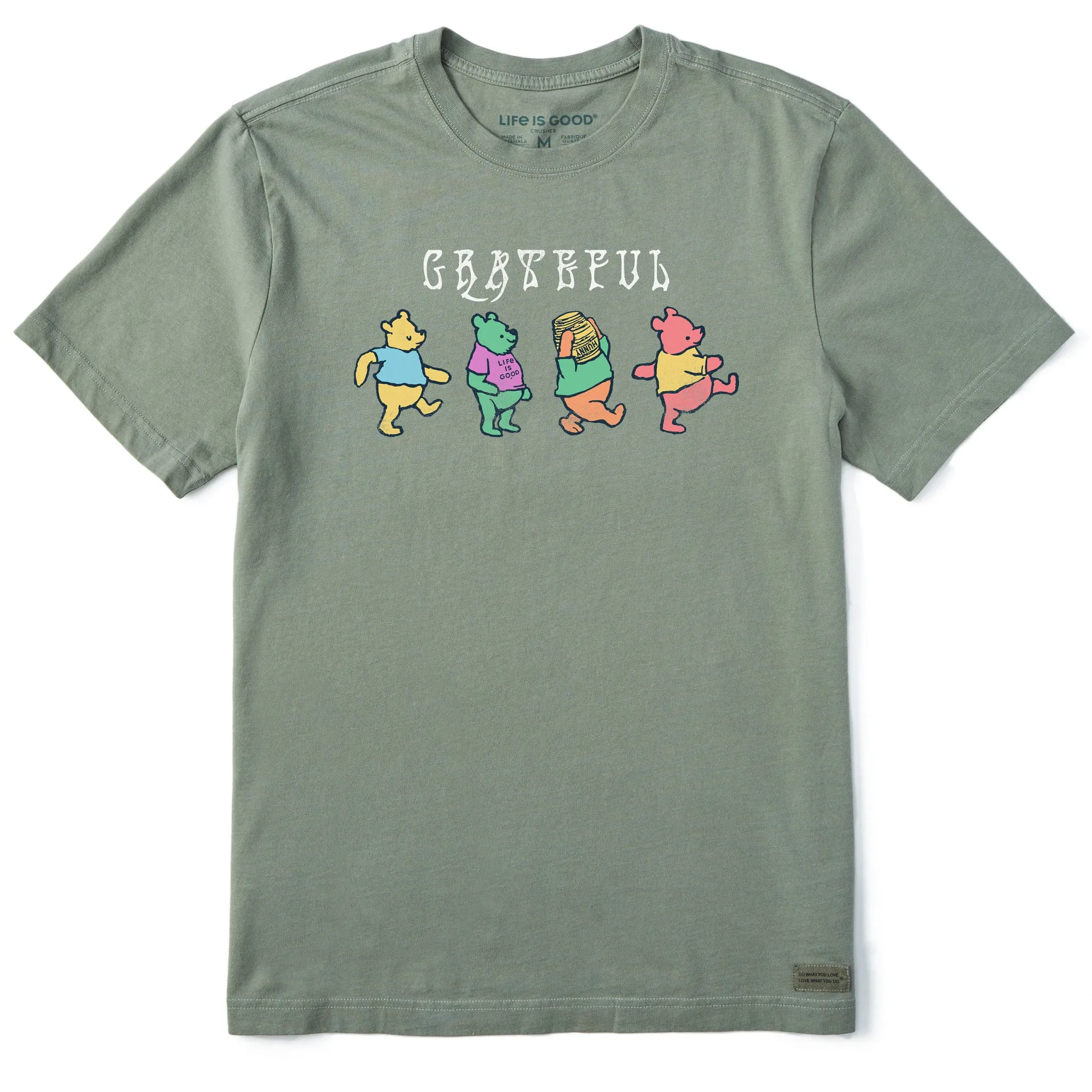 Printed Logo Reinforced Shoulder Seams Men's Grateful Winnies Short Sleeve Crusher Tee