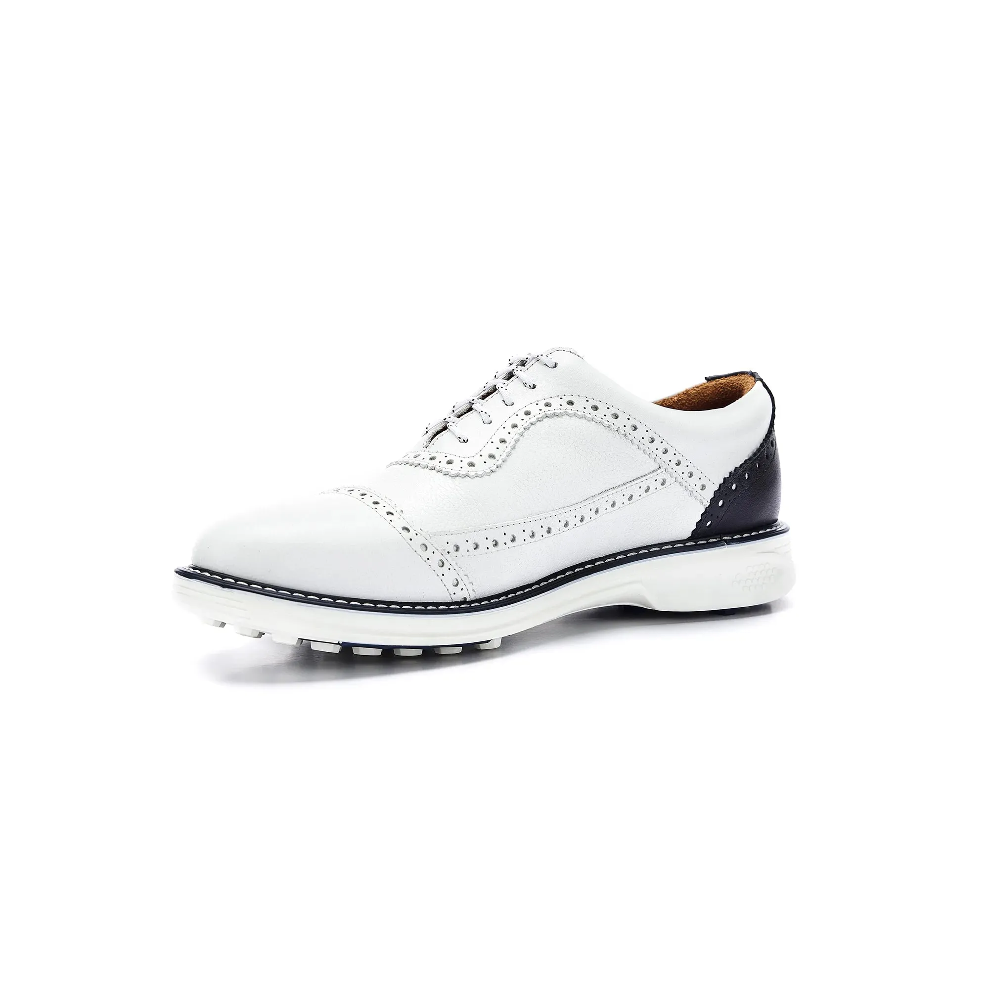 Legacy Hope Spikeless Golf Shoes White Navy Blue Shock Absorbing Full Control