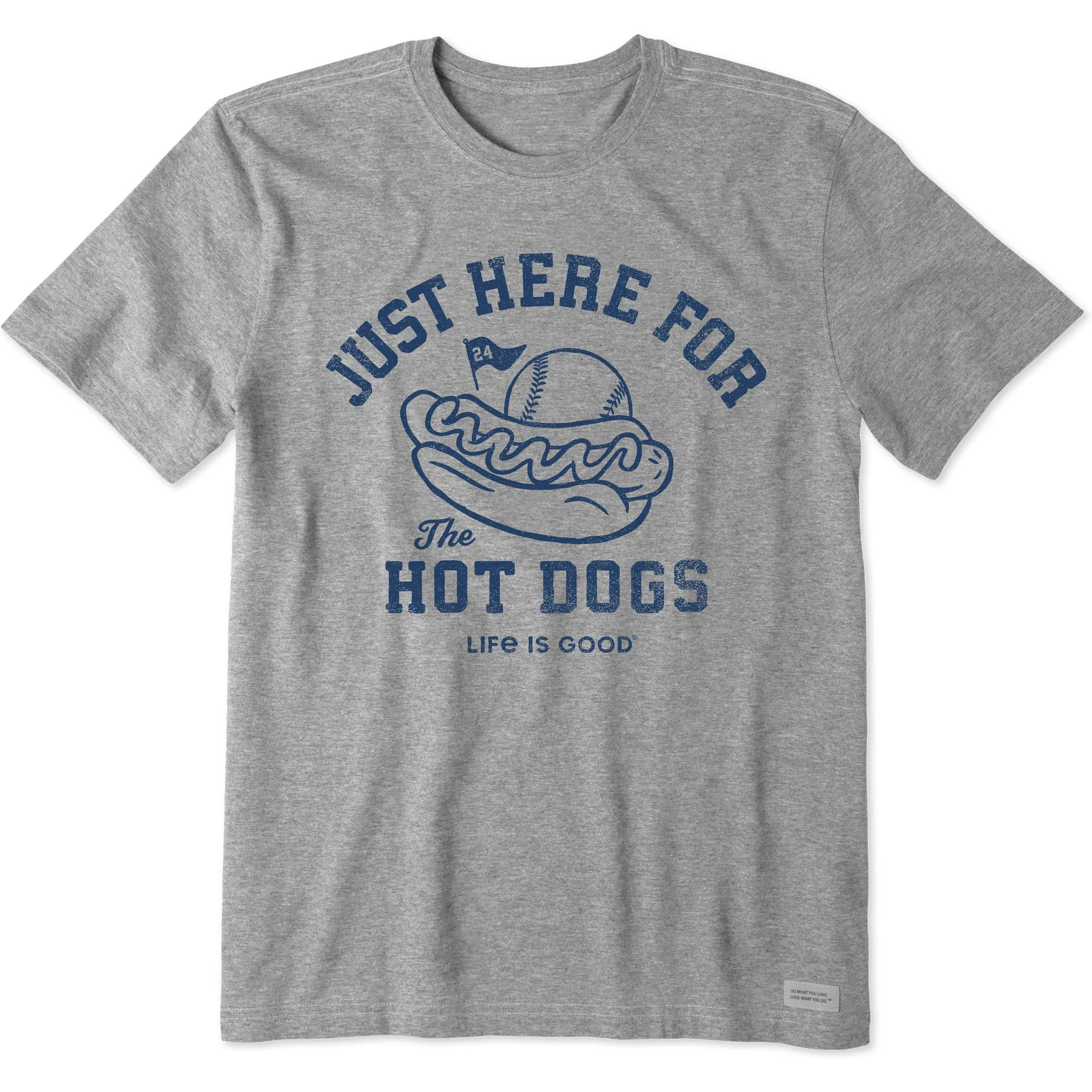Men's Here for the Hot Dogs Baseball Short Sleeve Crusher Tee Sleek Layers