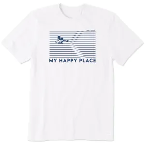 Men's Happy Place Willie Swimming Short Sleeve Tee Retro Comfy Wardrobe