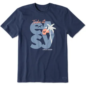 Men's Take it Easy Sunset Short Sleeve Crusher Tee Sports Apparel Vintage Style