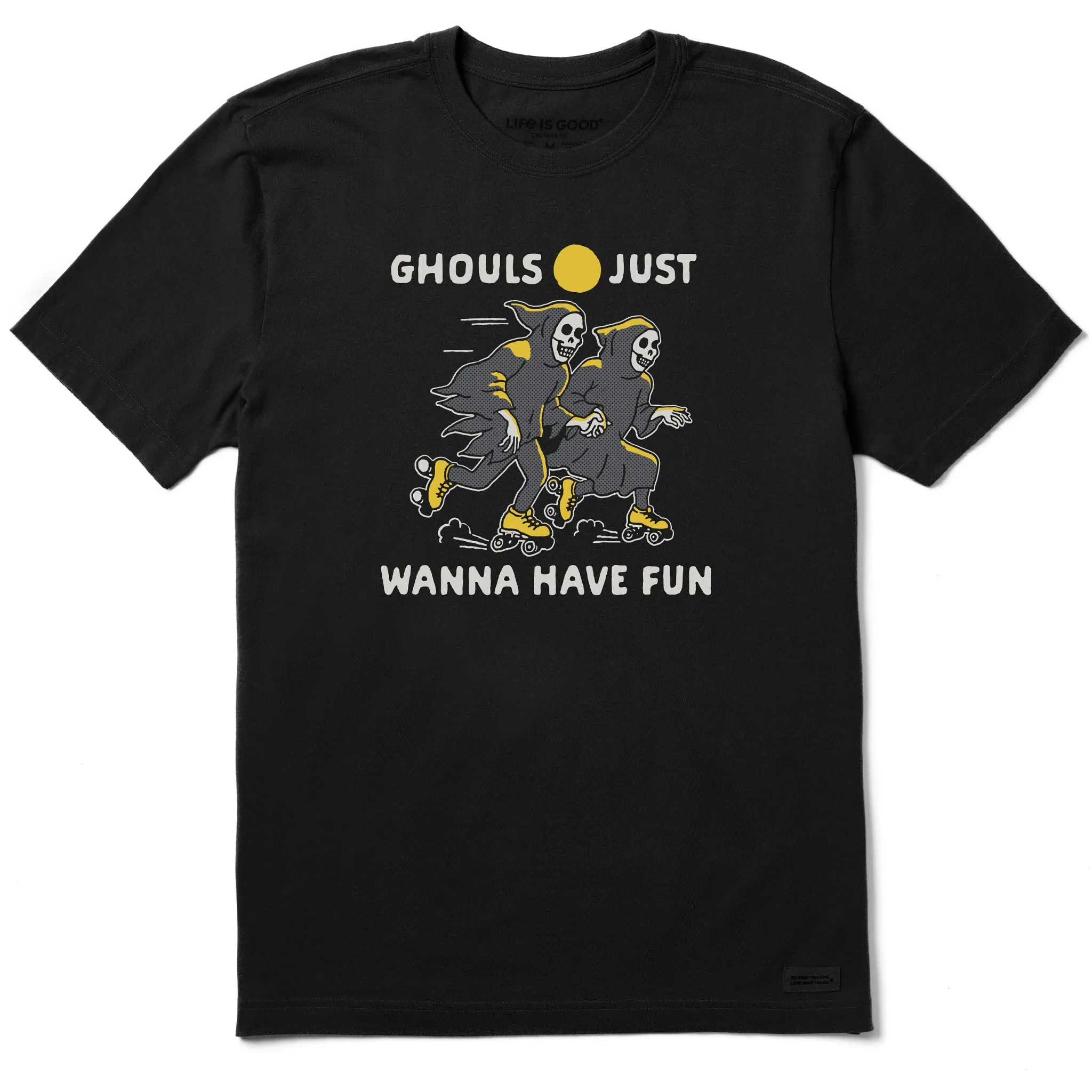 Men's Ghouls Just Wanna Have Fun Roller Skates Short Sleeve Tee Casual Chic Look Reinforced Neckline