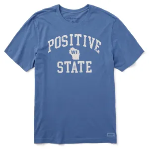 Soft Wearable Men's Positive State Wisconsin Short Sleeve Crusher Tee