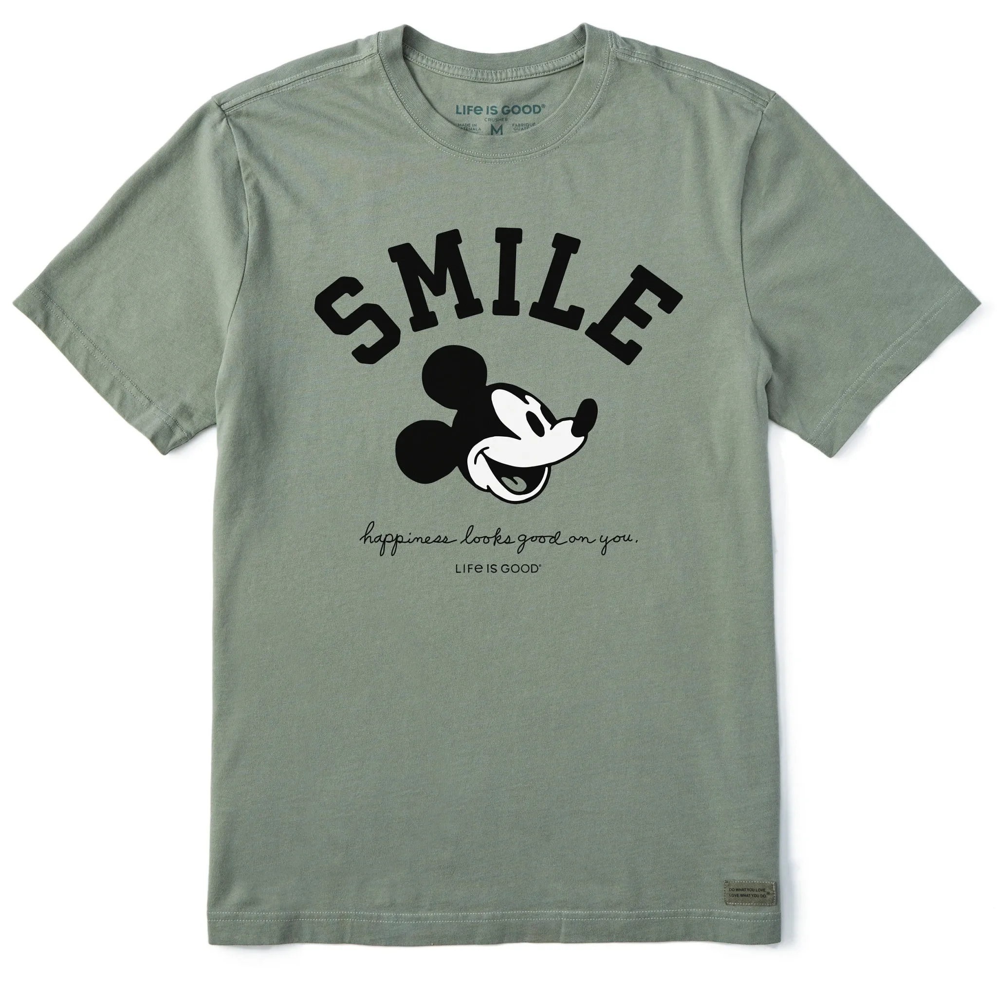 Stretchable Collar Band Cozy Stretch Fit Men's Steamboat Willie Smile Short Sleeve Tee