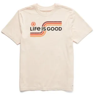 Stretch waistband Slim Fit Design Men's Sunny Stripes Short Sleeve Crusher Tee