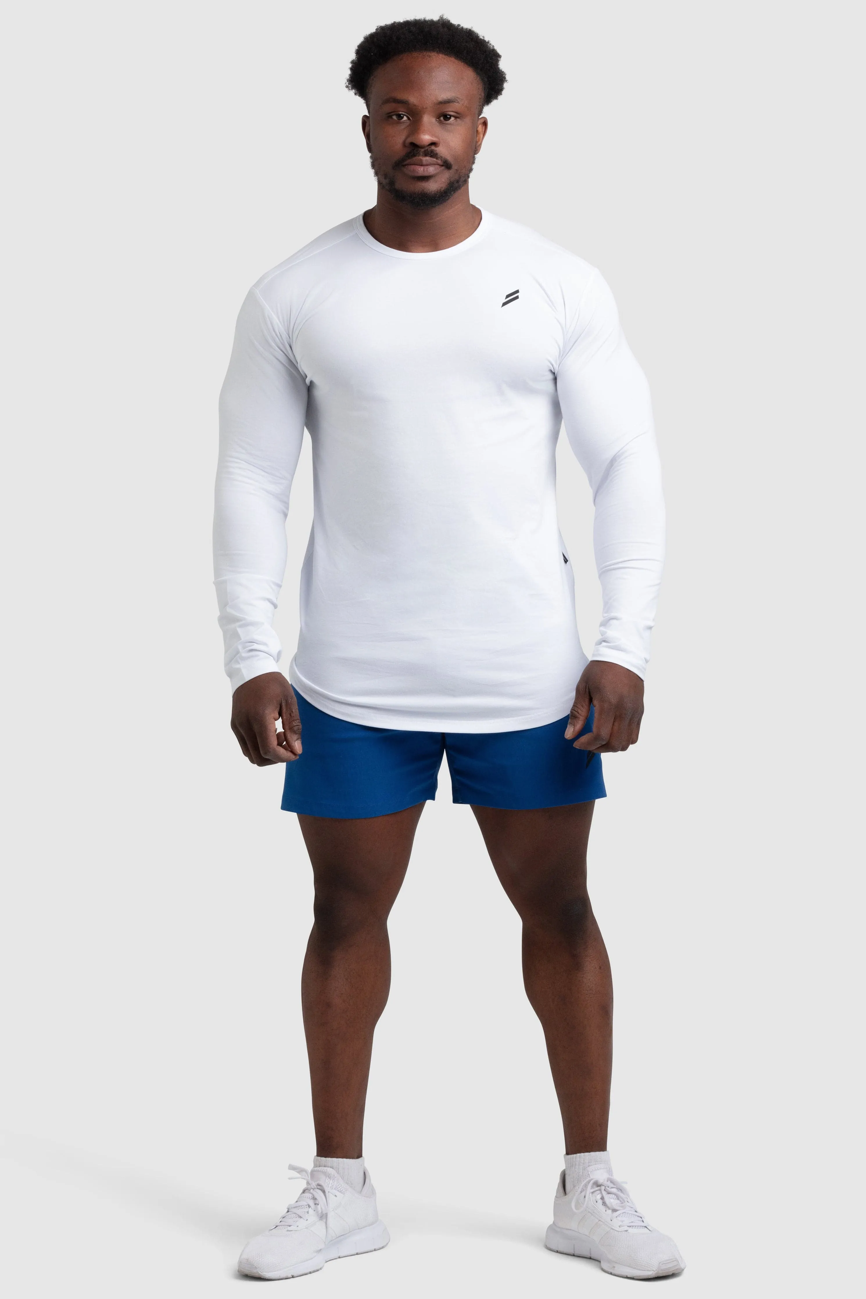 Mark Drop Long Sleeve - White StretchComfortWeave