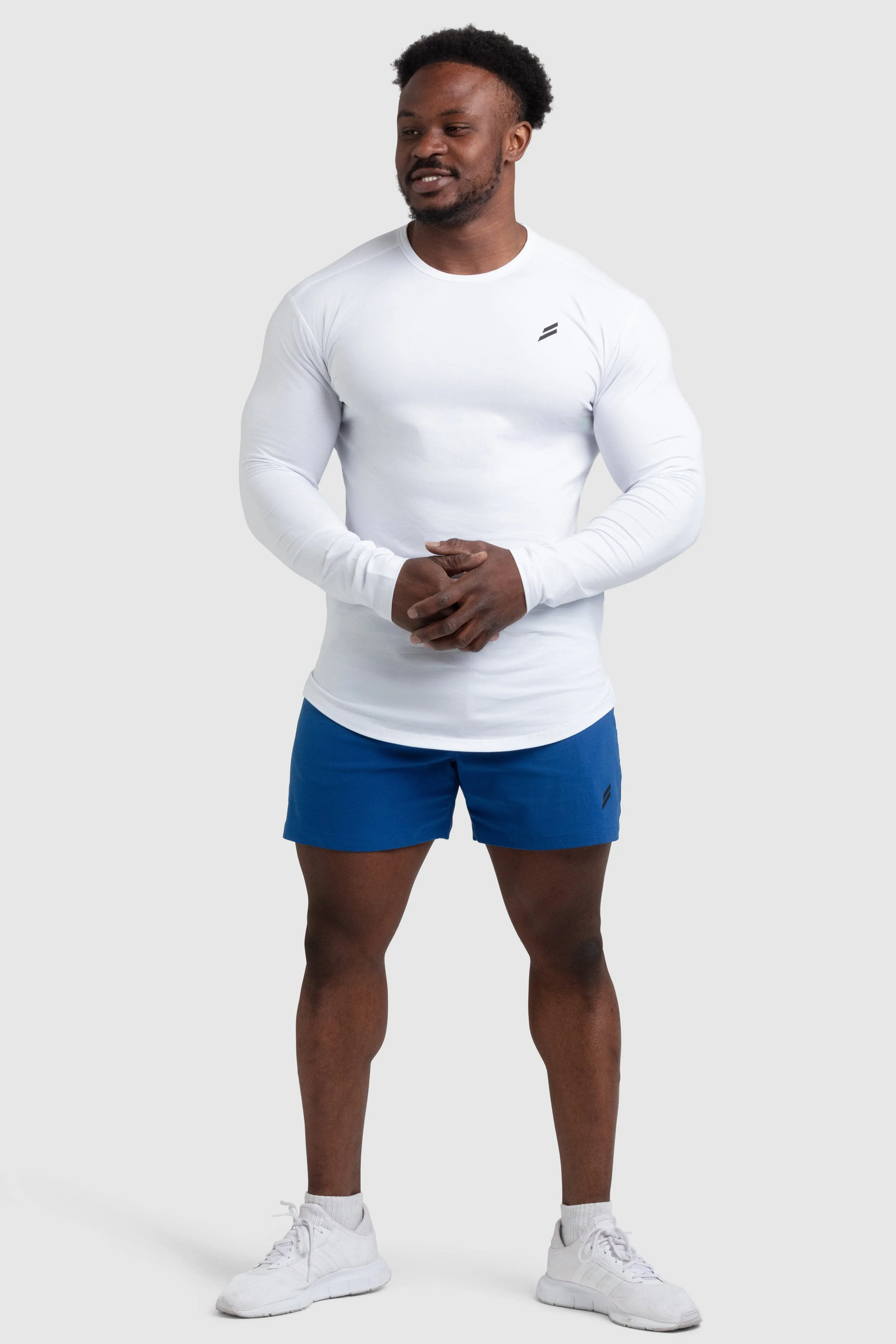 Light Layer Anti microbial coating Mark Drop Long Sleeve - White