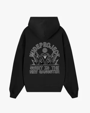 Swans Hoodie Black Washable Cozy Vibe