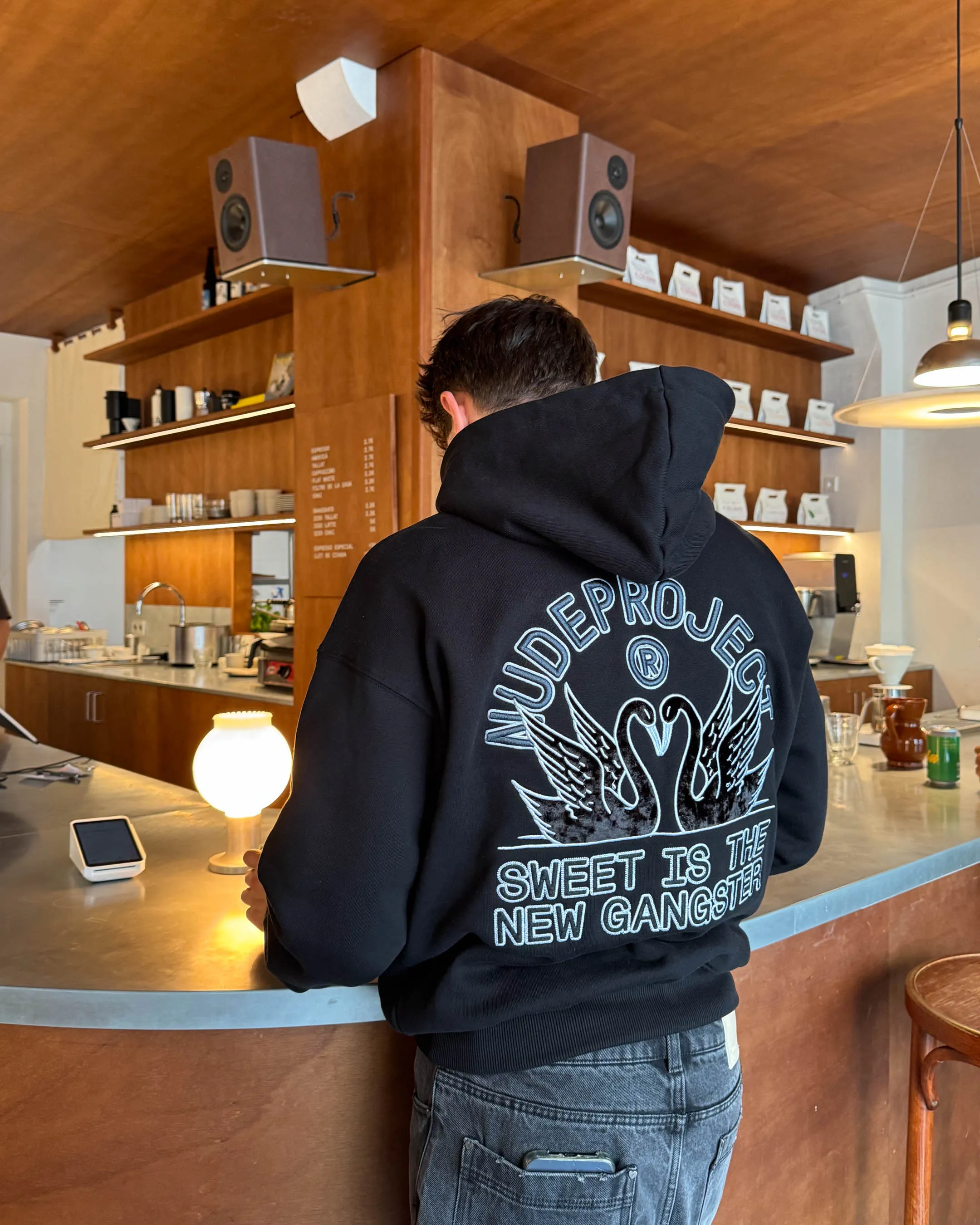 Travel Friendly Swans Hoodie Black