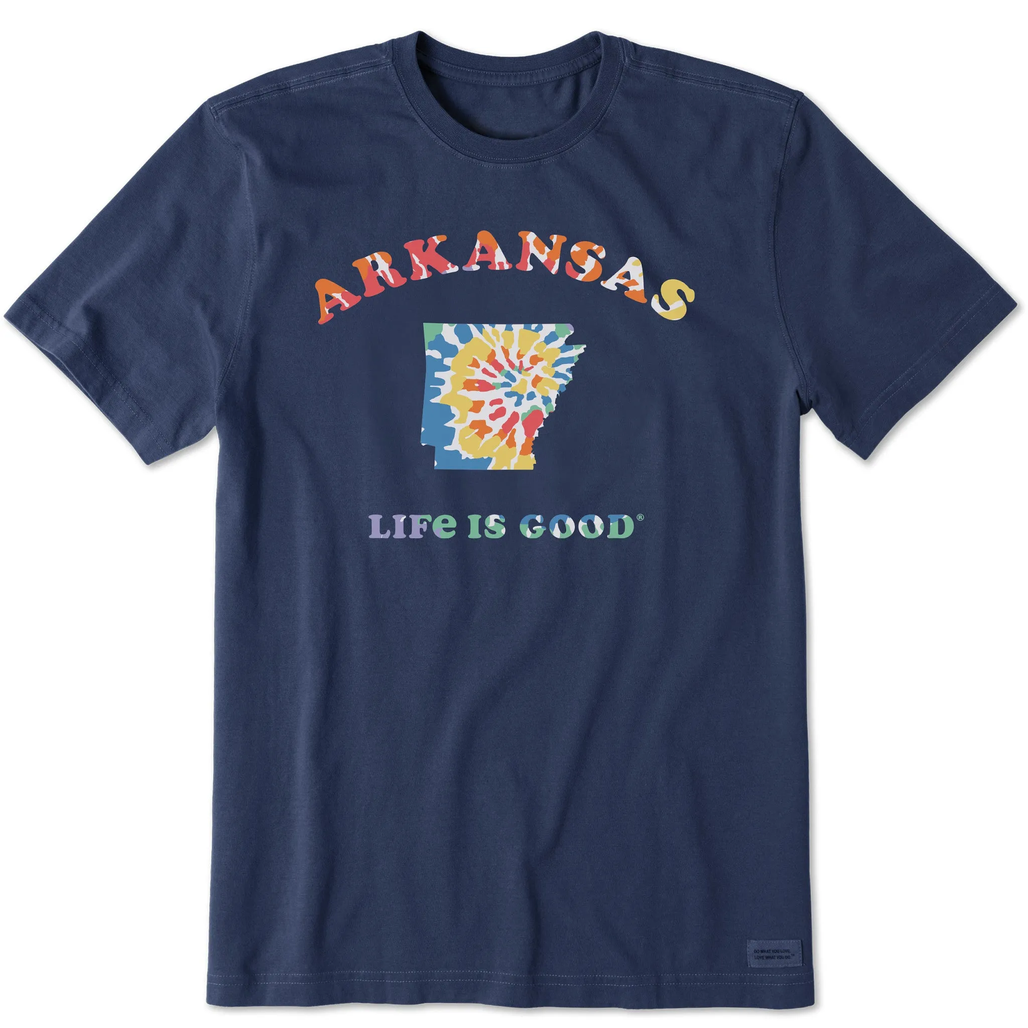 Men's Tie Dye Arkansas Short Sleeve Crusher Tee Outdoor Essentials Fun and Playful