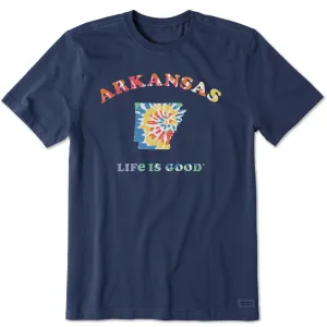 Men's Tie Dye Arkansas Short Sleeve Crusher Tee Outdoor Essentials Fun and Playful