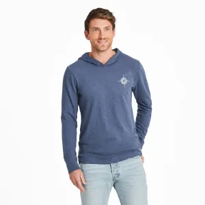 Trendy Basics Men's Tribal Compass Textured Slub Hoodie