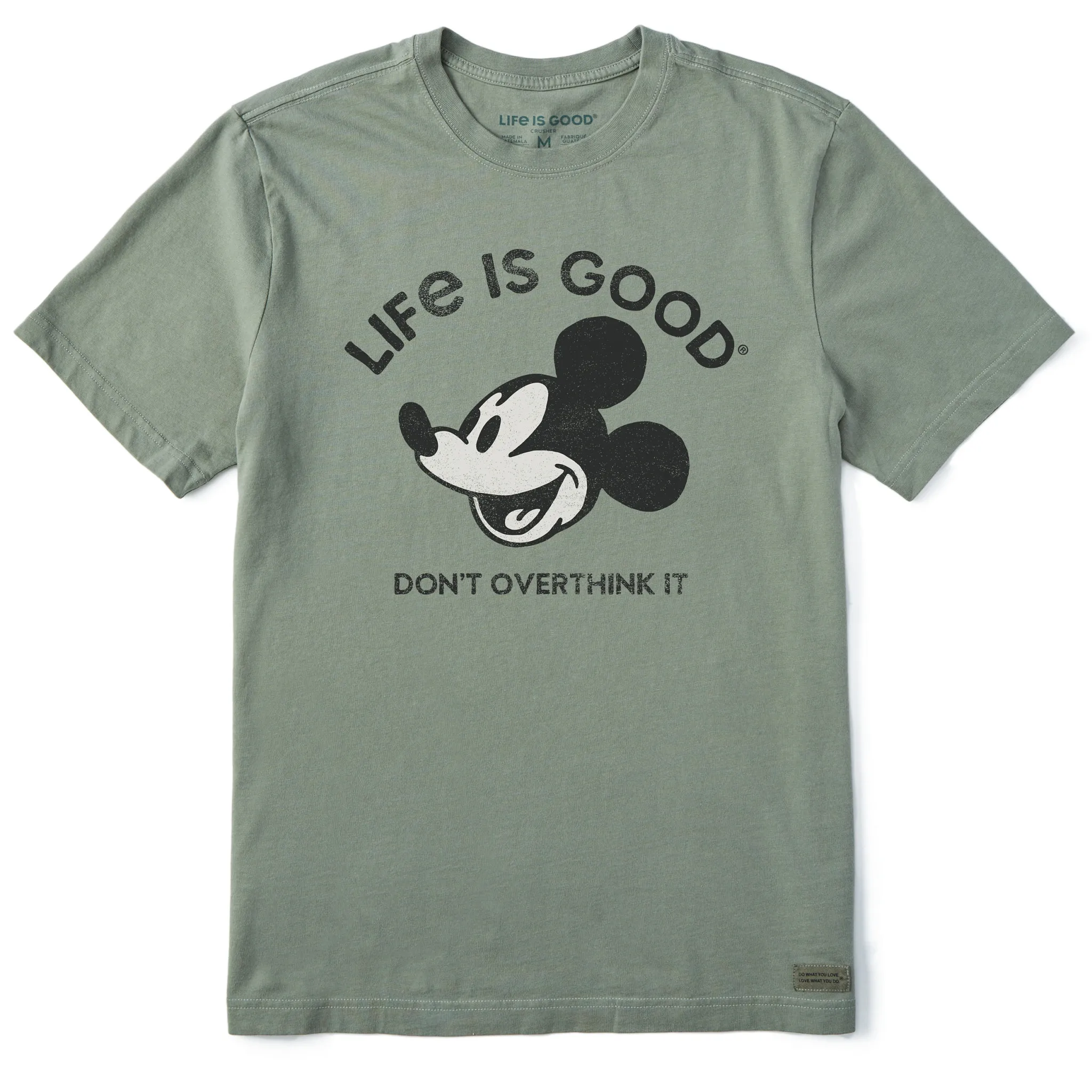 Men's Steamboat Willie Don't Overthink Short Sleeve Tee Seam Free Back Urban Fashion