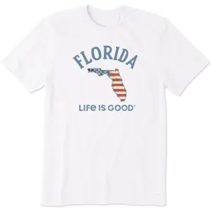 Men's Florida Arched Flag Short Sleeve Crusher Tee Minimalist Stitching