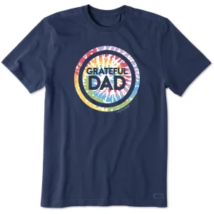 Men's Grateful Dad Tie Dye Coin Short Sleeve Crusher Tee Moisture Wicking Technology Fit For All
