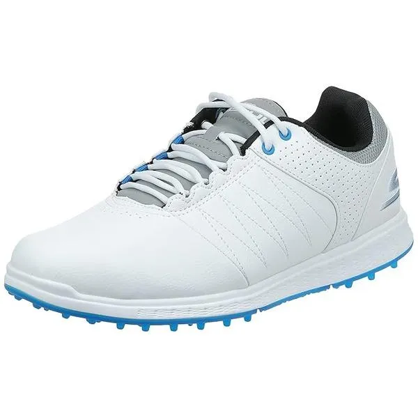 All Day Rainy Day Padded Comfort Wellness Seekers Skechers Men's GO GOLF Pivot Spikeless Golf Shoes - White / Grey / Blue