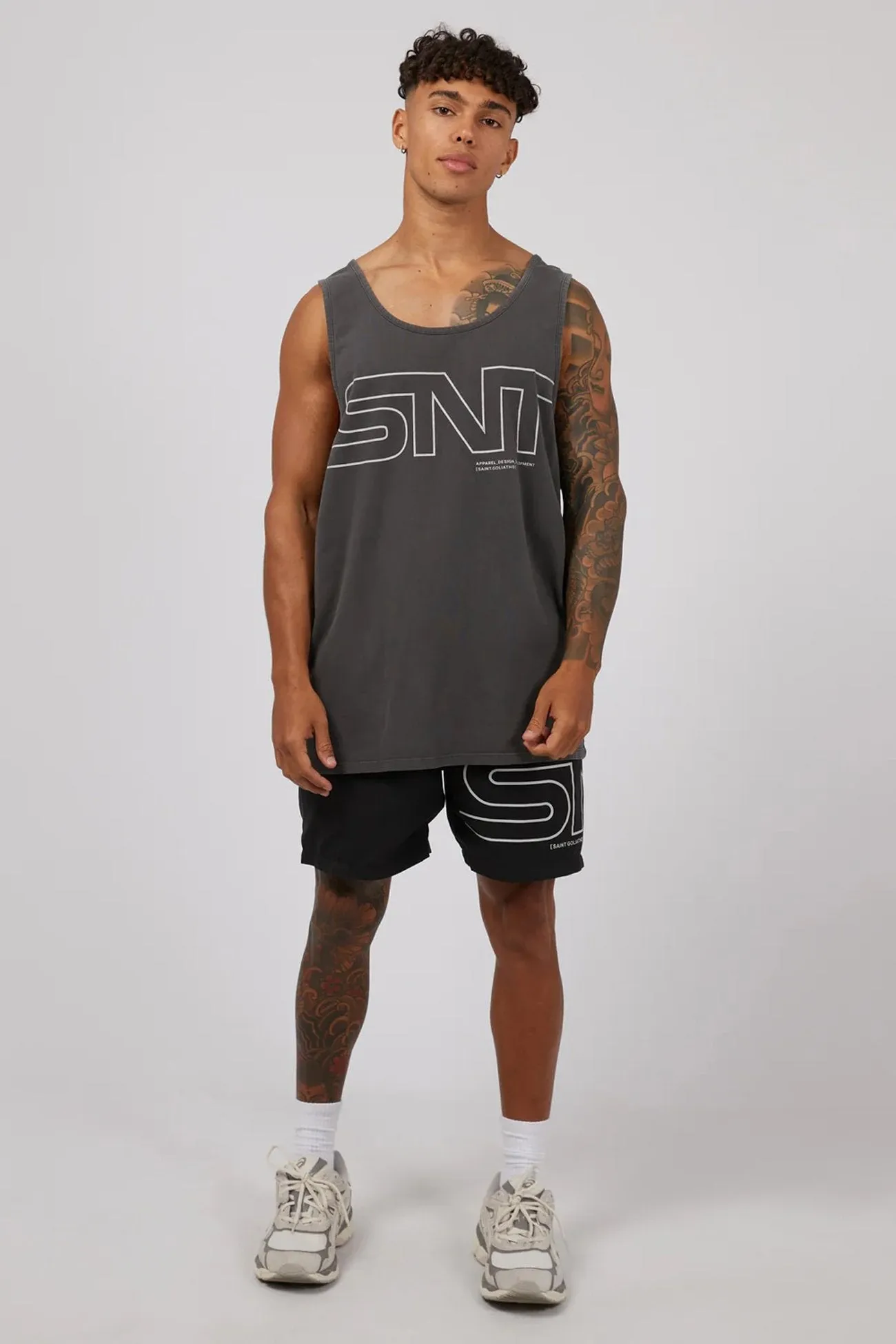 Link Singlet Washed Black SweatAbsorbentLining