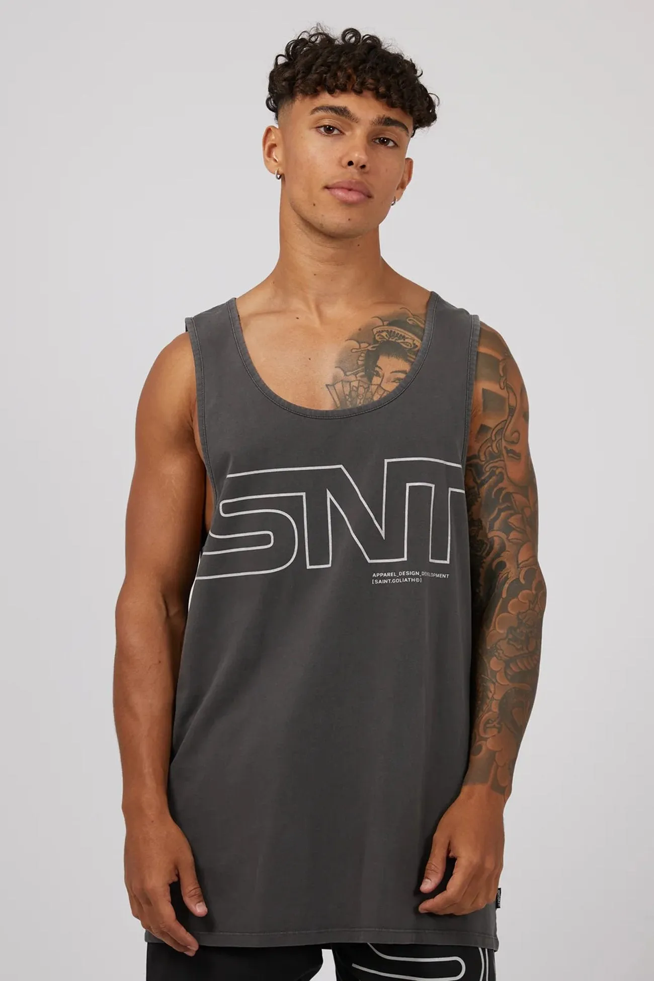 Design Soul Cozy Design Link Singlet Washed Black