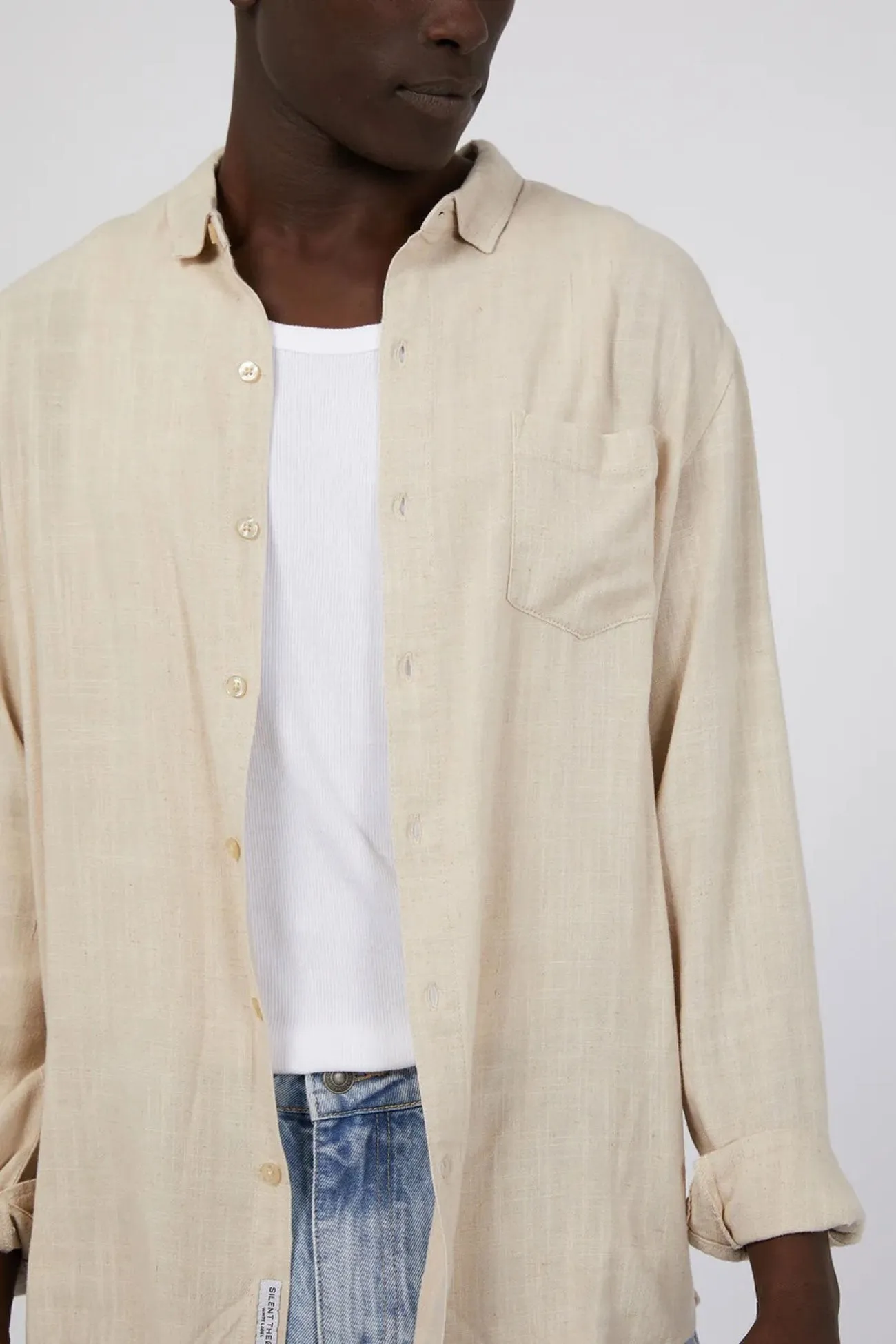 Sustainable Material Blend Mason Linen Shirt Natural