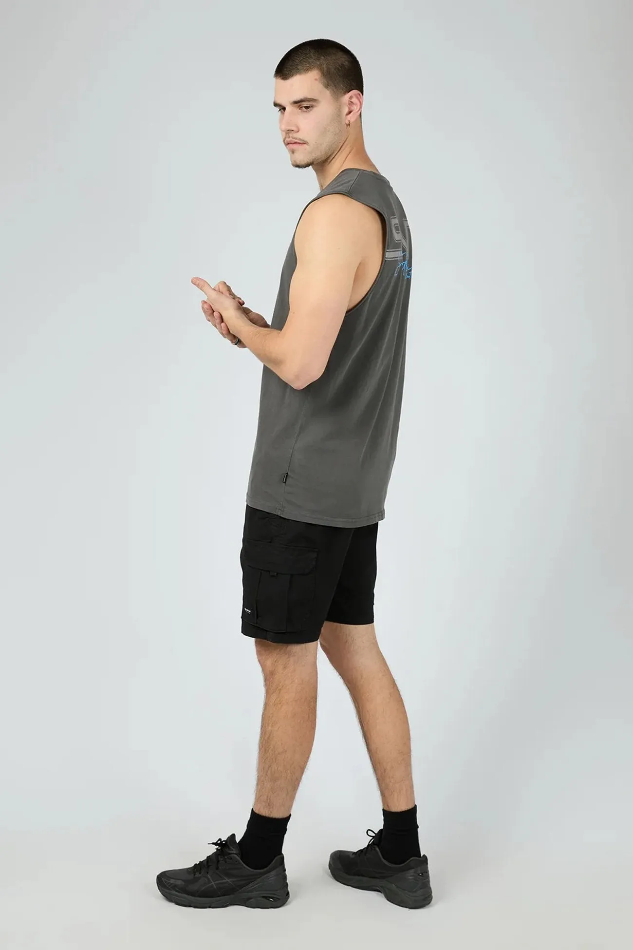 Link Script Muscle Washed Black Durable Stitching