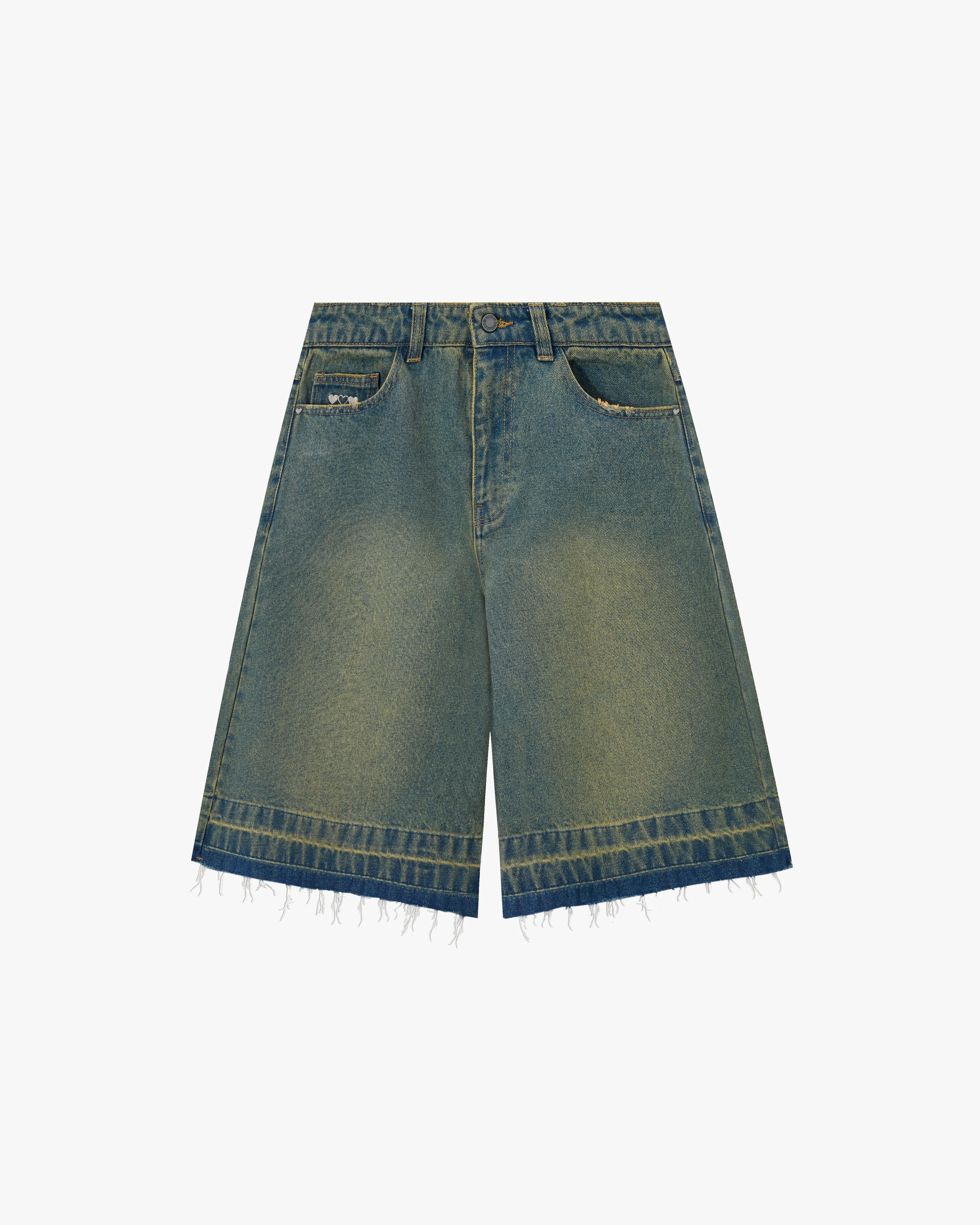 Common look Old Baggy Denim Shorts Indigo