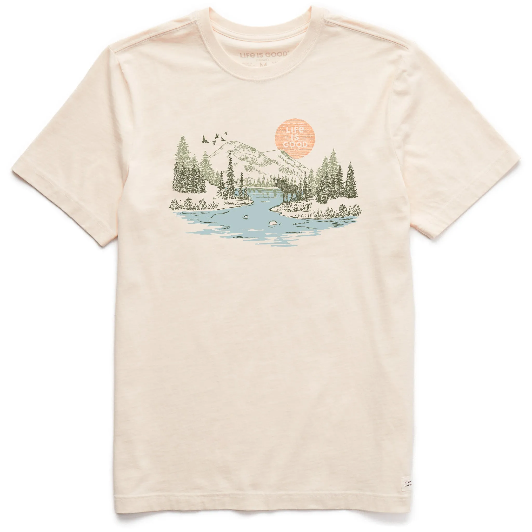 Comfy Waistband Classic Outfit Style Men's Rural Linework Short Sleeve Crusher Tee