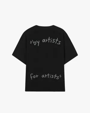 OversizedSilhouette Comfy Layer Wear Motto Tee Black