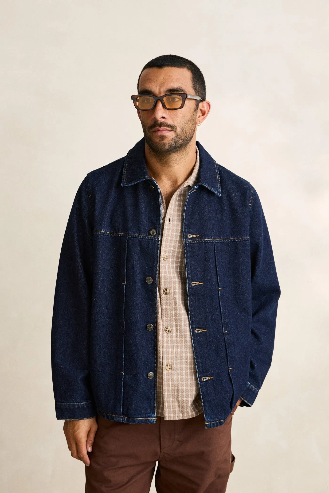 Wind Stop Cold Weather Gear Trucker Jacket Indigo