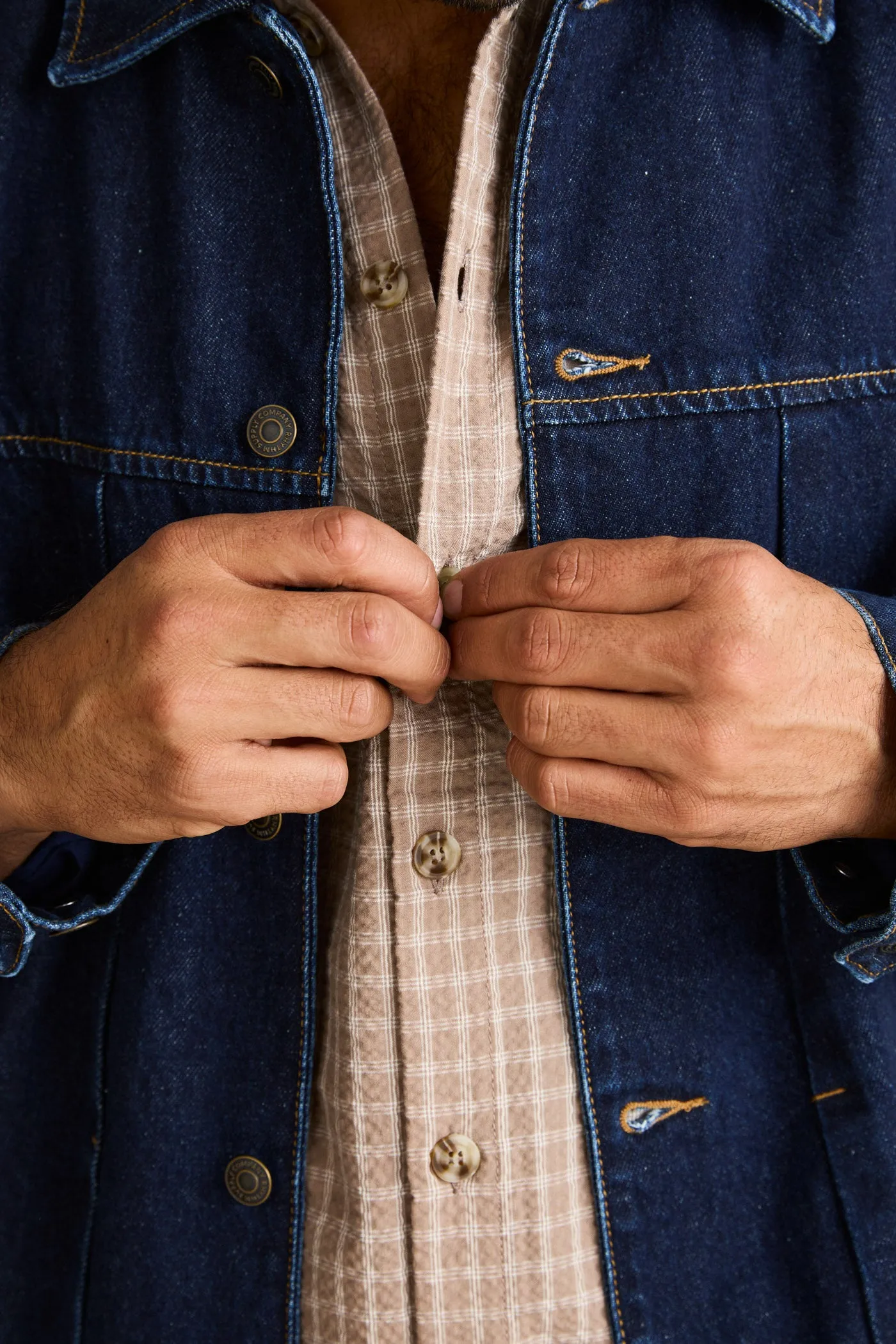 VentilatedBackPanel Refined Style Trucker Jacket Indigo