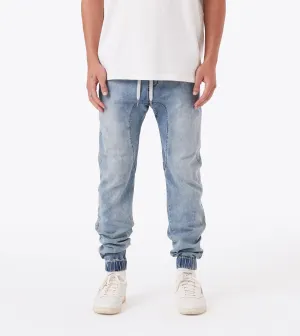 Chill Style Sleek Waist Sureshot Denim Jogger Dk Blue