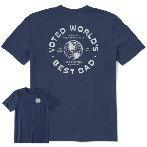 Men's Voted World's Best Dad Short Sleeve Tee Subtle Details Seasonal Outfit