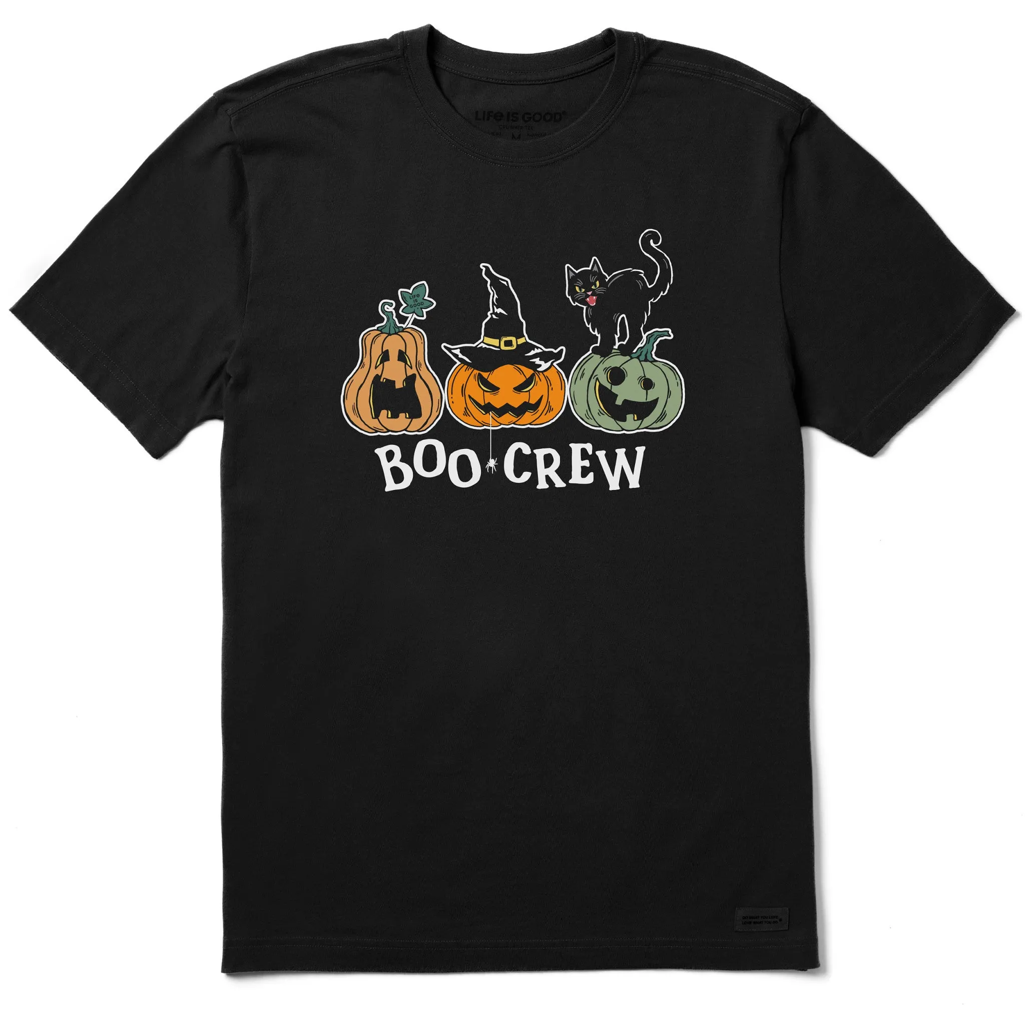 Comfort Wearable Biodegradable Textile Men's Pumpkins Boo Crew Short Sleeve Crusher Tee