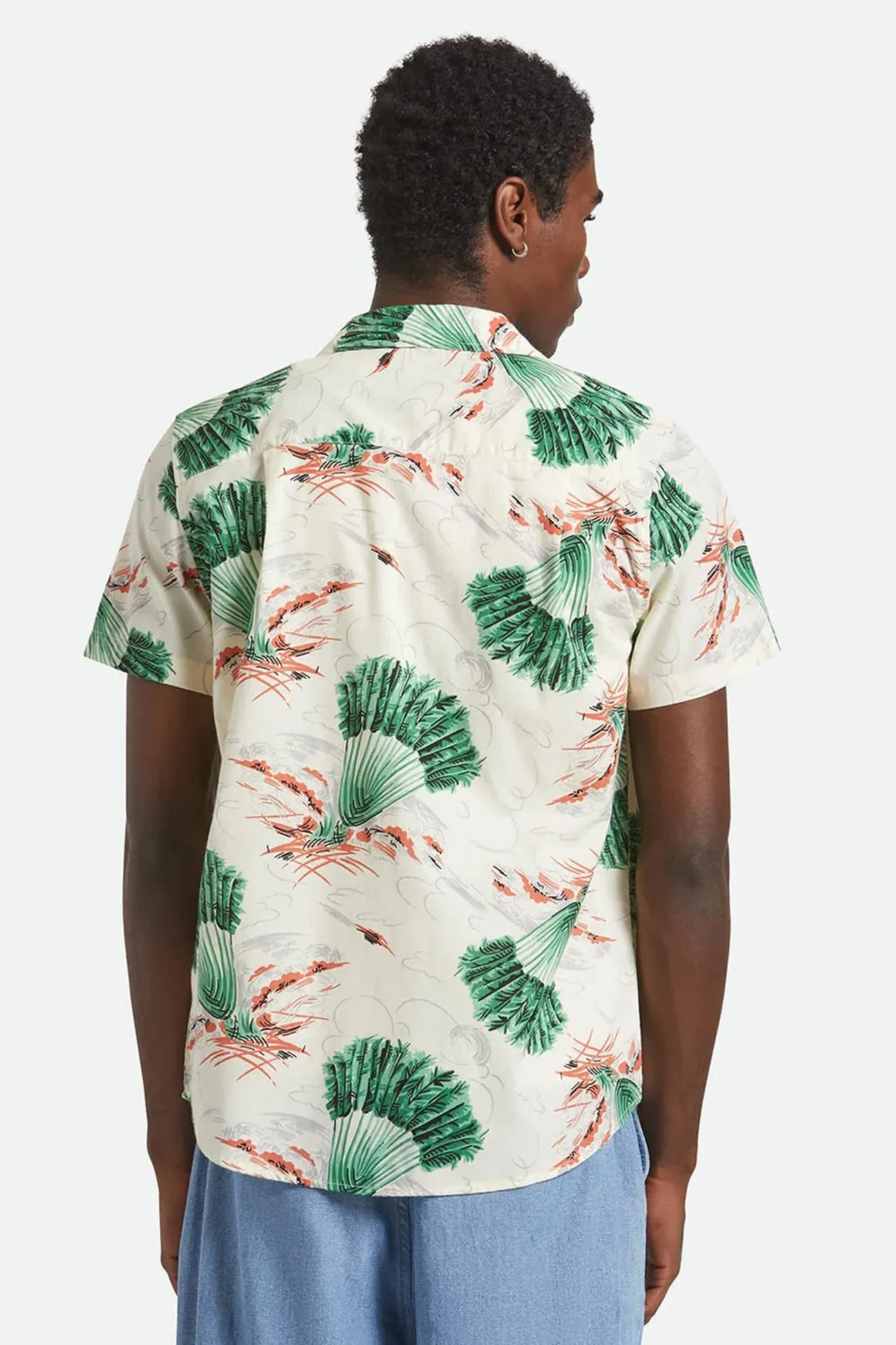 Charter Print Short Sleeve Woven Vintage Palm Print Odor-resistant EcoConscious Processing