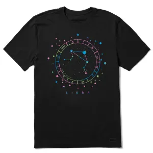 Chic Casual Wear Stylish Design Men's Zodiac Constellation Libra Short Sleeve Crusher Tee