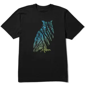 Relaxed Comfort Look Men's Scenic Owl Short Sleeve Crusher Tee