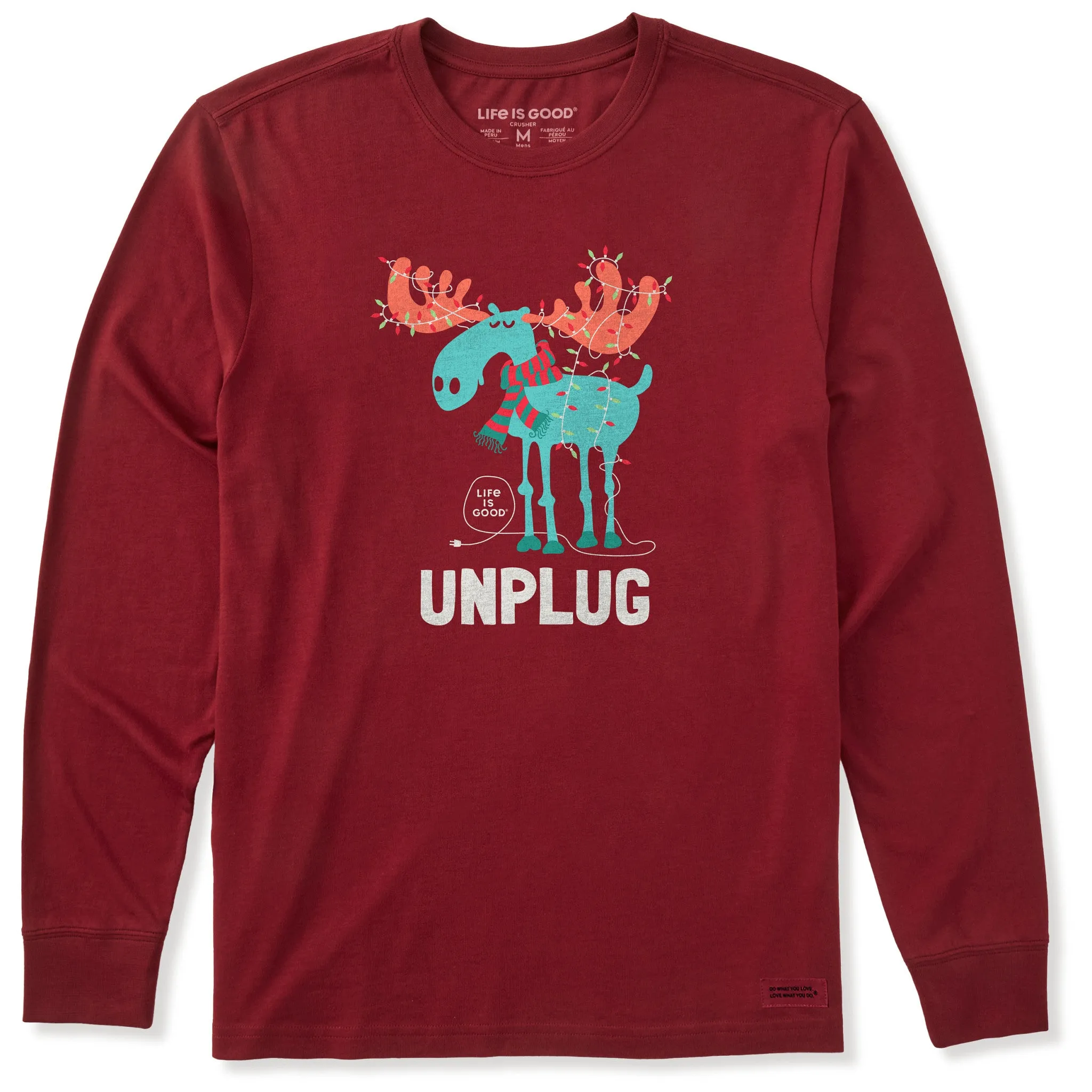 Men's Unplug Moose Long Sleeve Crusher Tee Perfect Wear Perfect Layering