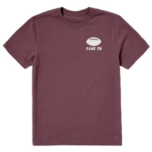 Men's Simple Game On Football Short Sleeve Crusher Tee Fashionable Wear Dimensional Stability Weave