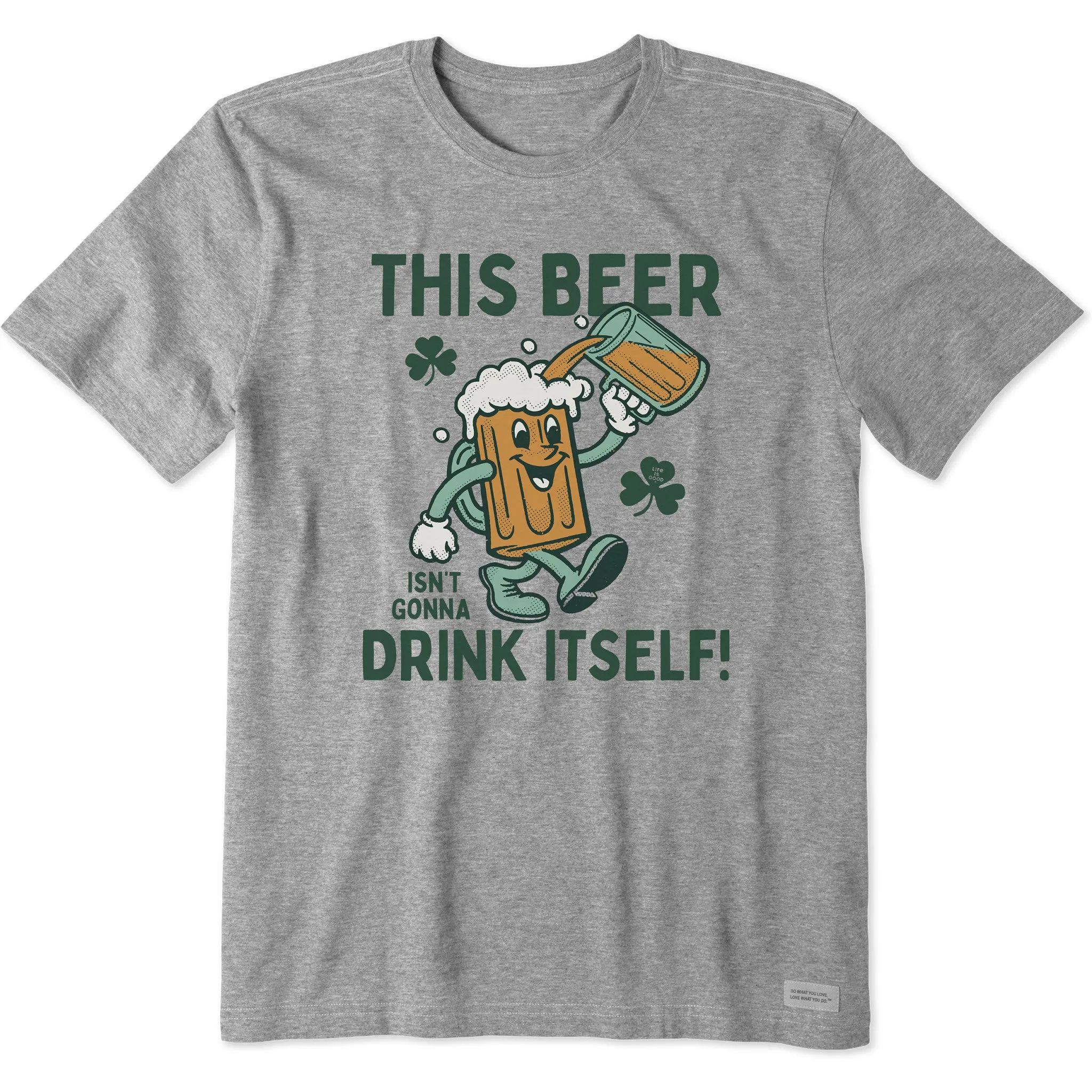 Flexible Waist Playful Prints Men's This Beer Isn't Gonna Drink Itself Short Sleeve Crusher Tee