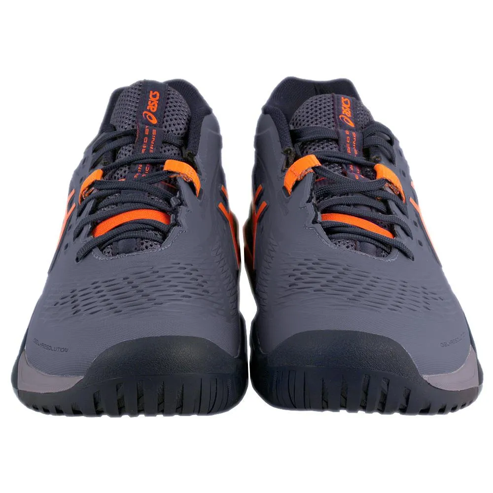Breathable Lining Moisture wicking Asics Men's Gel-Resolution X - 2E Width - Greyish Purple/Nova Orange