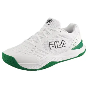 Fila Men's Axilus 3 - White/Courtway Green Slip Resistant Cushioned Insole