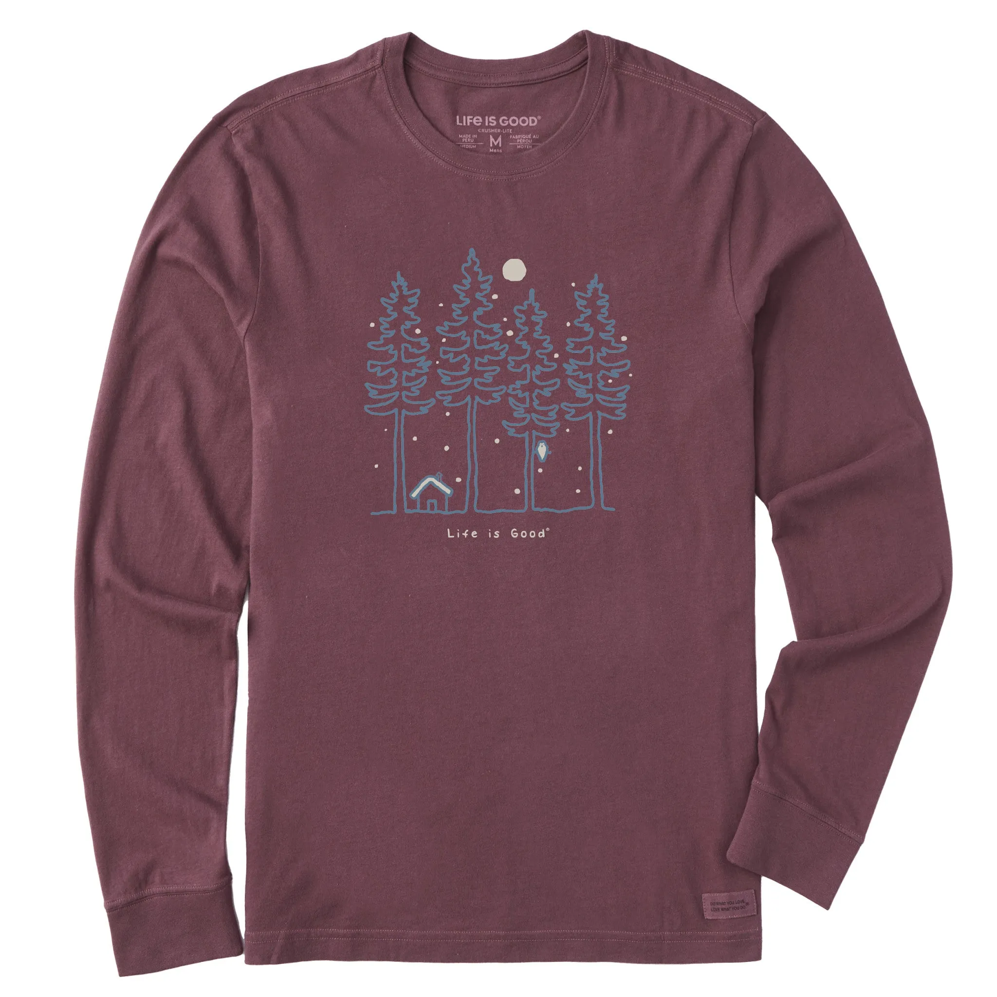 Men's Snowy Woods Long Sleeve Crusher Tee Soft and Stretchy