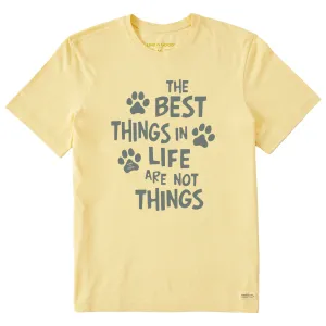 Men's Wordsmith Best Things in Life Paws Short Sleeve Crusher Tee Wrinkle Resistant Material