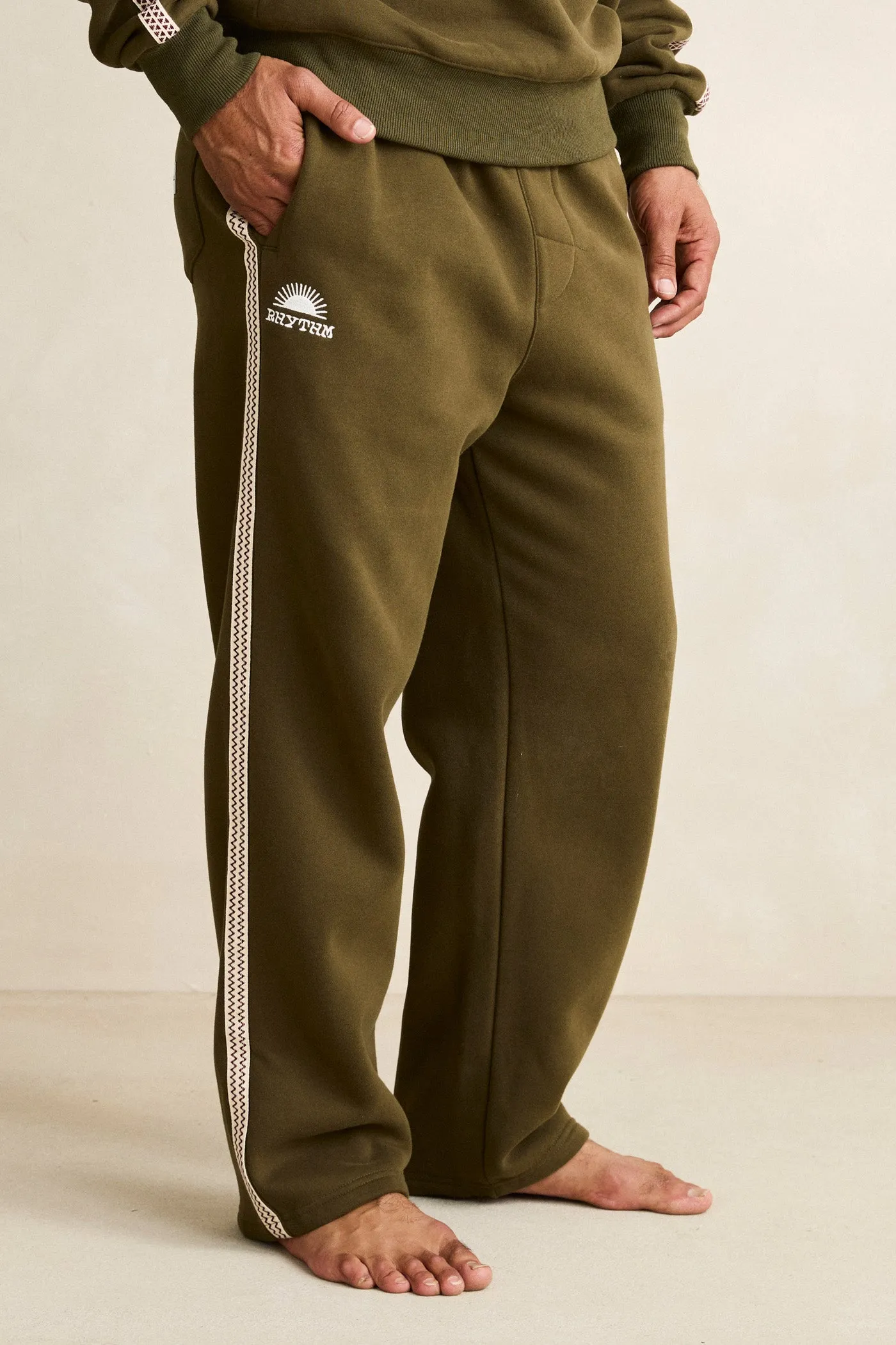 Yoga Friendly Tape Track Pant Olive