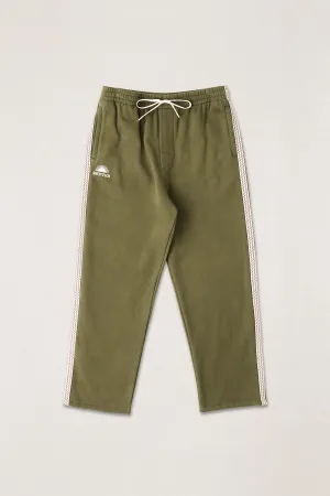 Hoodie Fashion Minimalist Design Tape Track Pant Olive