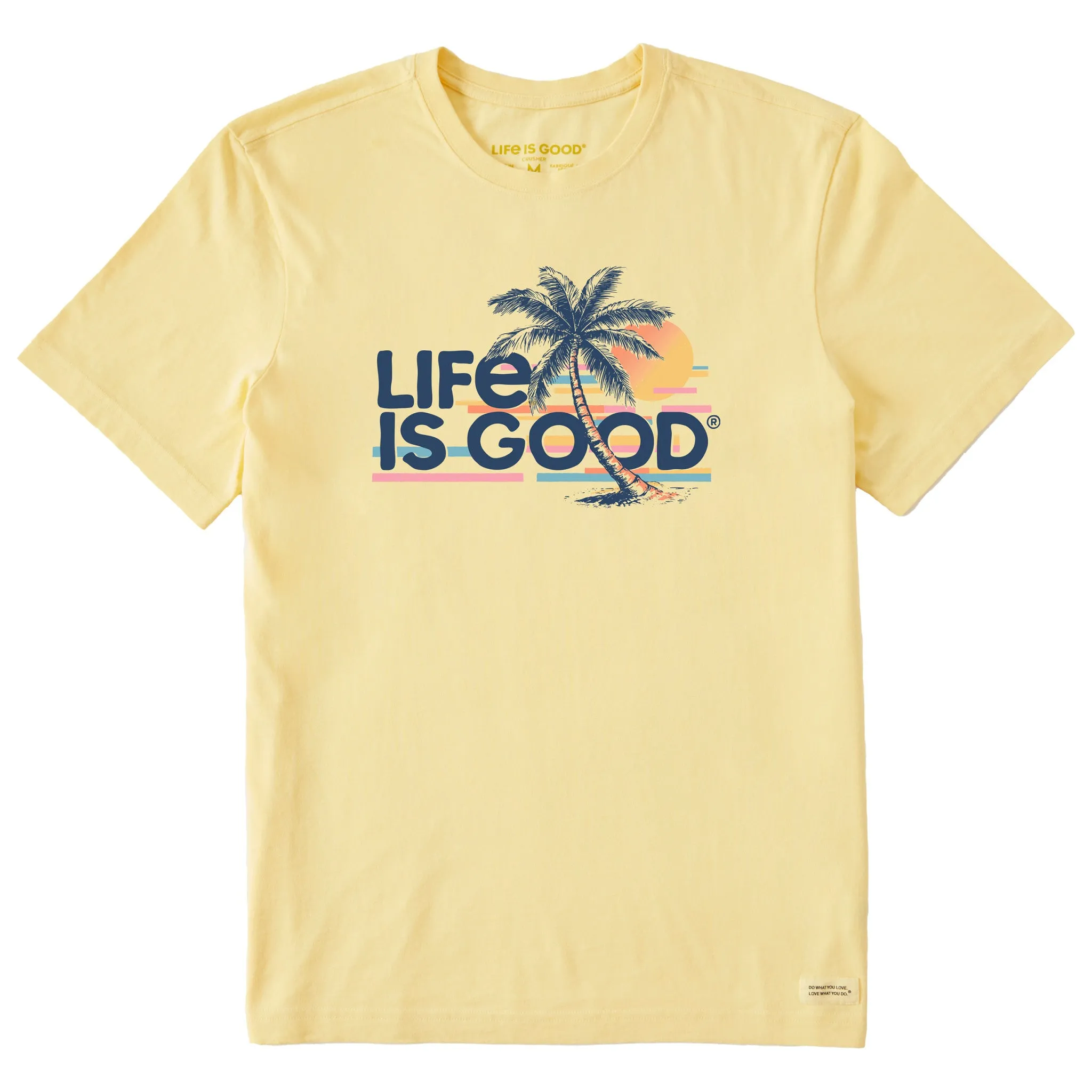 Men's Retro Palm Beach Short Sleeve Crusher Tee elastic waistband Light Fit Wear