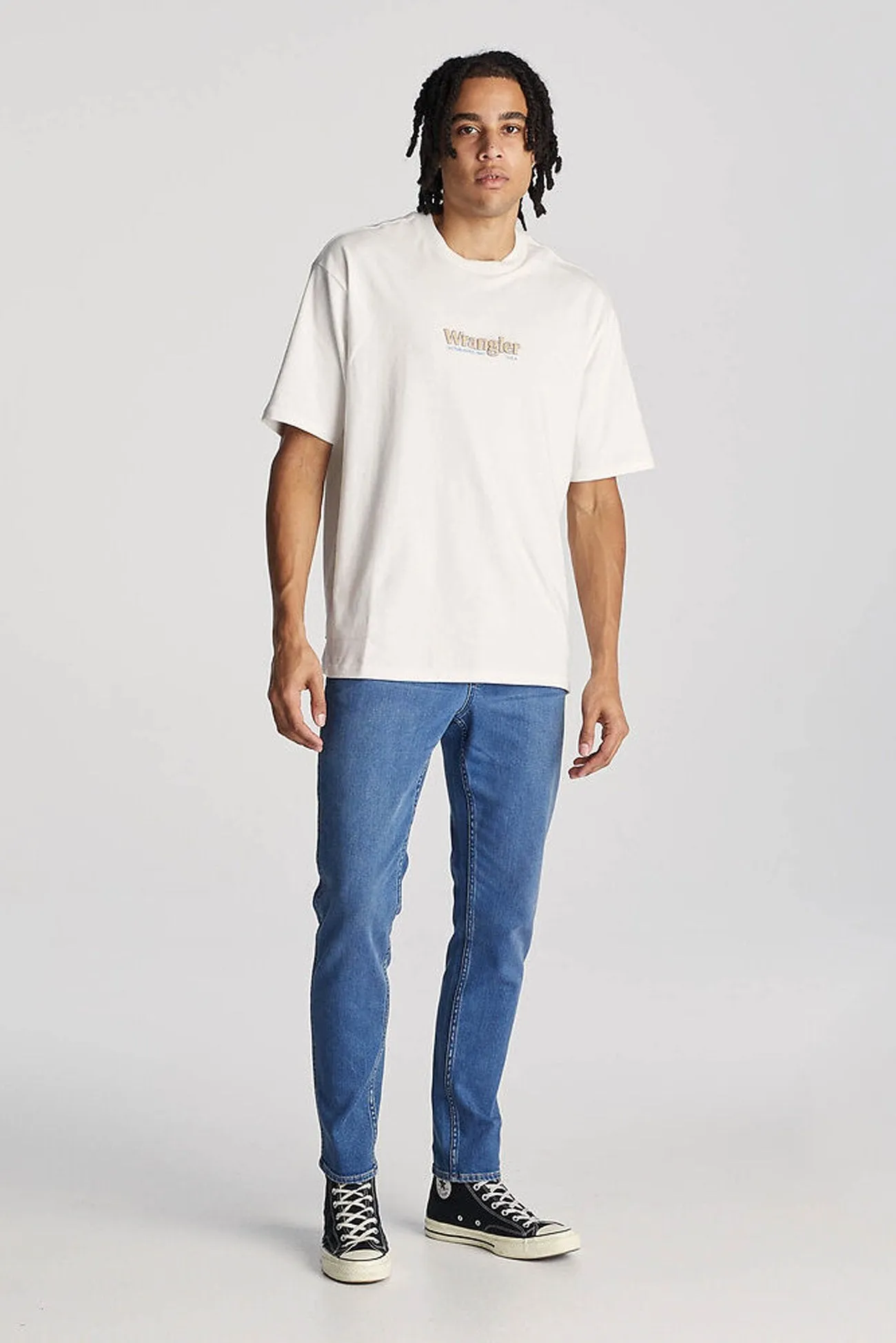 Relaxed Feel Stomper Jean Two Hands Blue