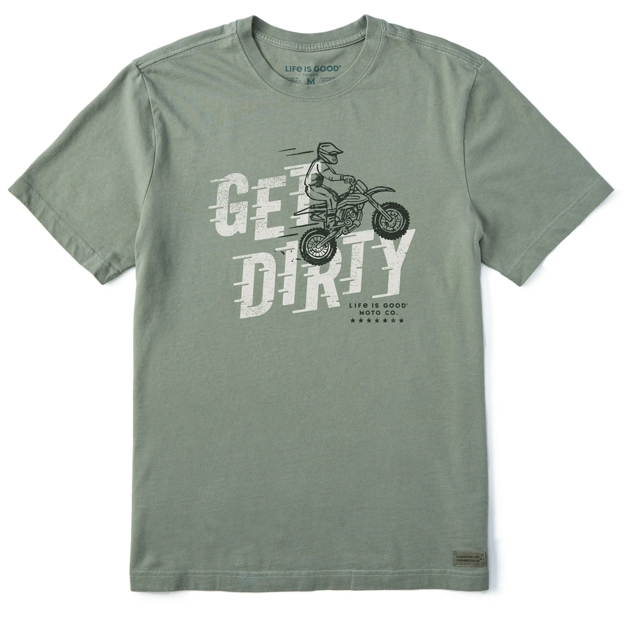 Layered Collar Men's Get Dirty Motorbike Short Sleeve Crusher Tee