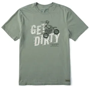 Layered Collar Men's Get Dirty Motorbike Short Sleeve Crusher Tee