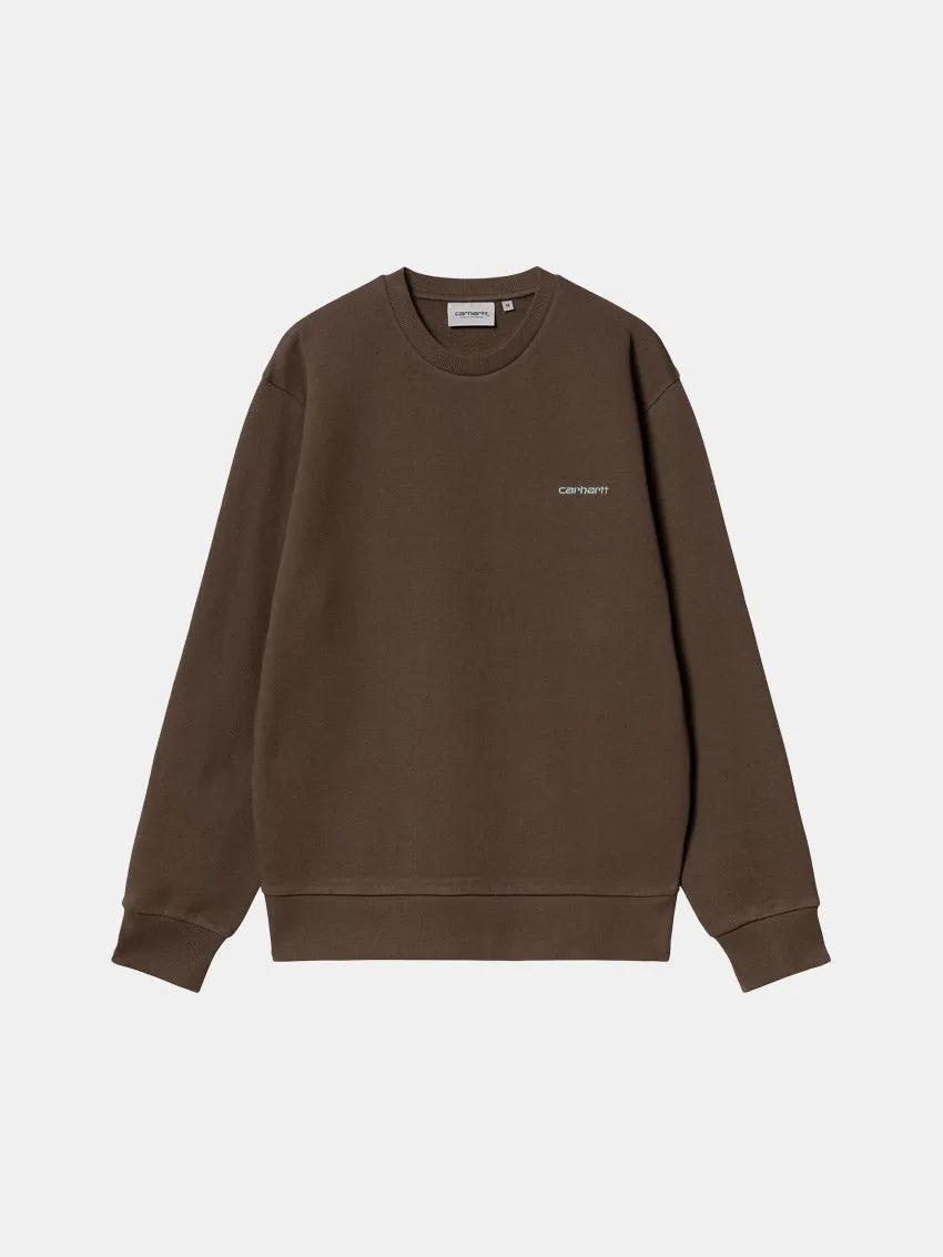 Script Small Embroidery Sweatshirt Liberica/Air Sky Daily Relaxed Contrast Stitching