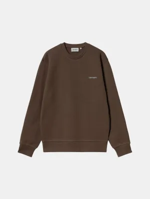 Script Small Embroidery Sweatshirt Liberica/Air Sky Daily Relaxed Contrast Stitching